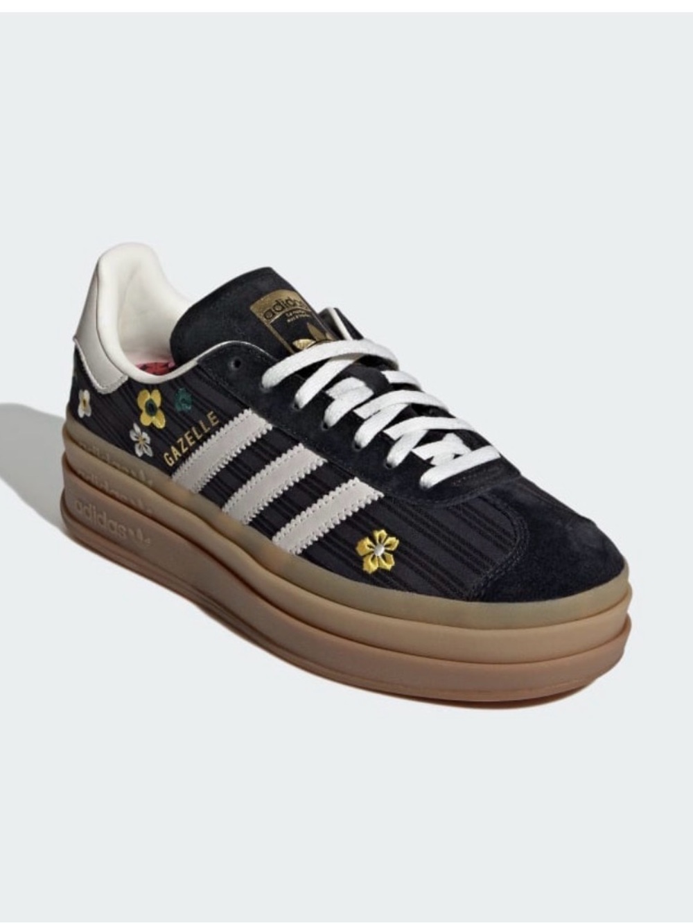 Adidas Gazelle Size 8 Women's Black Floral Platform Sneakers New In Box